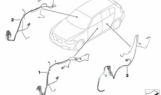 Conjunto de cables lado del conductor para BMW Serie 1 F20, F20N (OEM 61129335287). Original BMW