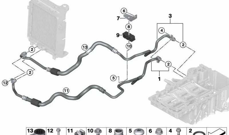 Abrazadera para BMW X5 E70, F15, F85 X6 E71, F86 (OEM 17227583181). Original BMW