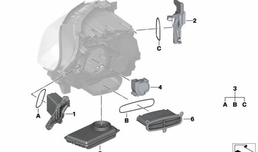 Modulo LED intermittente sinistro per la serie BMW 5 F10, F11N, F18N (OEM 63117352553). BMW originale