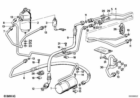 Botella desecante para BMW Serie 6 E24 (OEM 64538363556). Original BMW