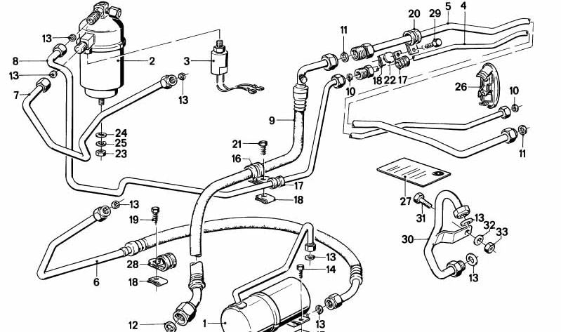 Manguera Compresor-Condensador para BMW E24 (OEM 64539067595). Original BMW