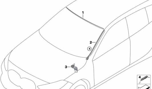 Cubierta superior del parabrisas OEM 51317453936 para BMW F40, F70. Original BMW.