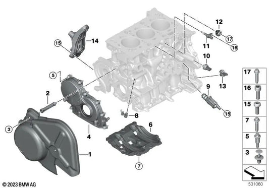 Placa adaptadora para BMW F40, F52 Serie 1 F44, F45, F46, U06 Serie 2 I12, I15 Serie i F48, F49, U11 Serie X1 F39 Serie X2 (OEM 11118513419). Original BMW