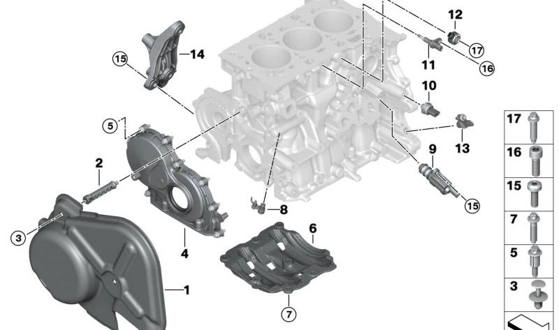 Ölhobel para BMW Serie 1 F20N, F21N, F40, F52, F70, Serie 2 F22, F23, F44, F45N, F46, U06, Serie 3 F30N, F31N, F35N, Serie 4 F32, F36, X1 F48, F49N, U11, X2 F39, U10 y MINI F54, F55, F56, F57, F60, F65, F66 (OEM 11138631883). Original BMW