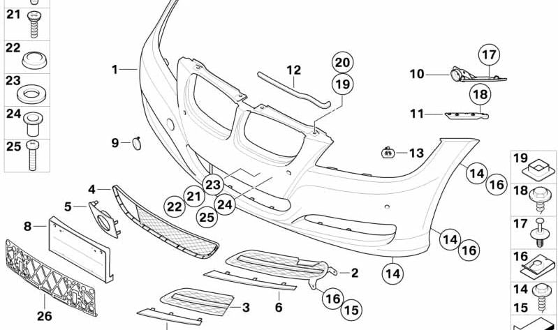 Left decorative rod for BMW 3 Series E90N, E91N (OEM 51117198903). Original BMW.