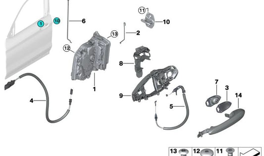 Left system lock for BMW X3 F97, G01, X4 F98, G02 (OEM 51219492091). Genuine BMW