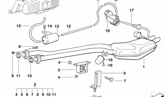 Amortiguador de vibraciones OEM 18201433175 para BMW E36, E39. Original BMW.