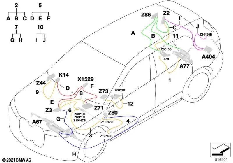 Módulo de reparación de líneas de alimentación para BMW I20 (OEM 61115A3BEE0). Original BMW