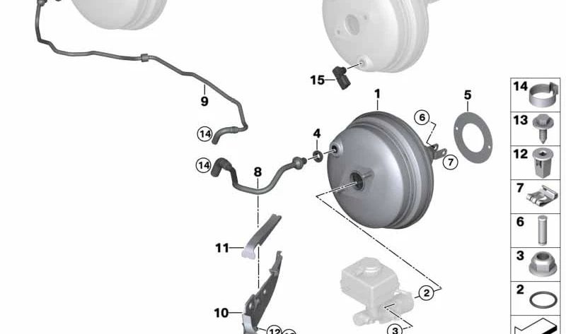 Unterdruckkanal für BMW X5 E70N, X6 E71 (OEM 11667808072). Original BMW