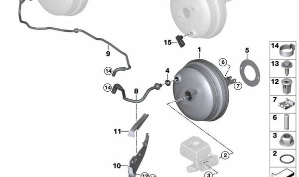 Conducto de vacío para BMW X5 E70N, X6 E71 (OEM 11667808072). Original BMW