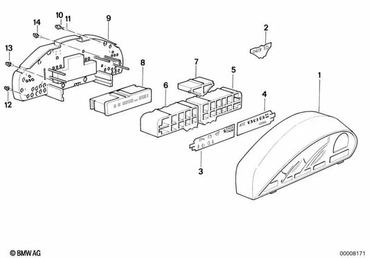 Piastra di circuito stampato per la serie BMW 8 E31 (OEM 62118354251). BMW originale