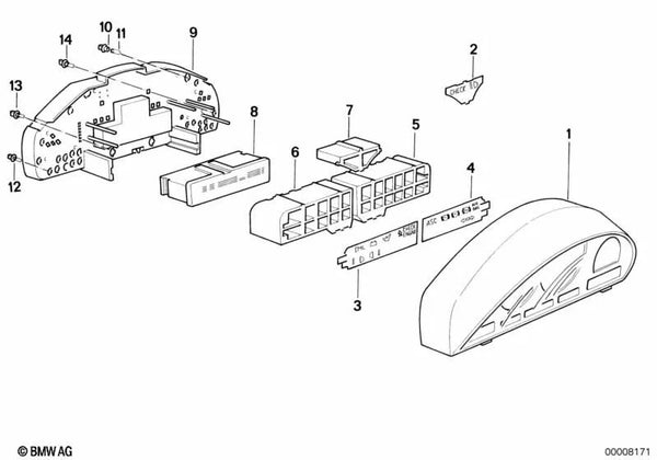 Placa de circuito impreso con cubierta para BMW Serie 8 E31 (OEM 62118354251). Original BMW