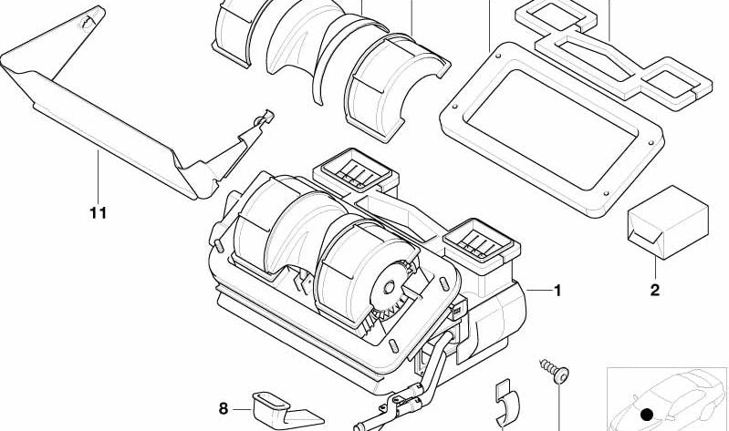 Pared Separadora de Agua para BMW F07, F10, F11, F06, F12, F13, F01N, F02N (OEM 51718399498). Original BMW