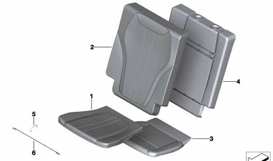 Rear Right Leather Seat Backrest Cover for BMW X5 G05 (OEM 52308494006). Original BMW