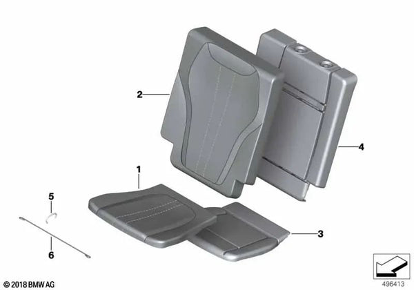 Funda Respaldo de Cuero Trasero Derecho para BMW G05 (OEM 52308494010). Original BMW