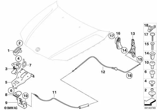 Locking pin for BMW 1 Series E81, E82, E87, E87N (OEM 51237145864). Original BMW