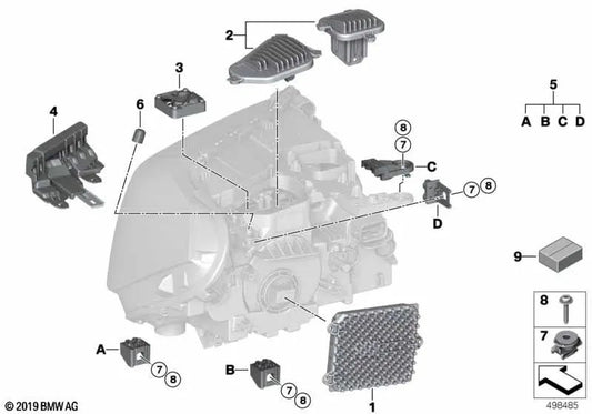 Left Turn Signal/Daytime Running Light LED Module for BMW X1 F48N, F49N (OEM 63119477821). Genuine BMW