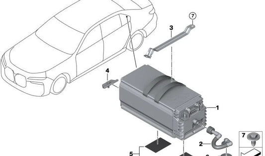 Clip de seguridad para BMW G60, G70 (OEM 61215A19BB2). Original BMW