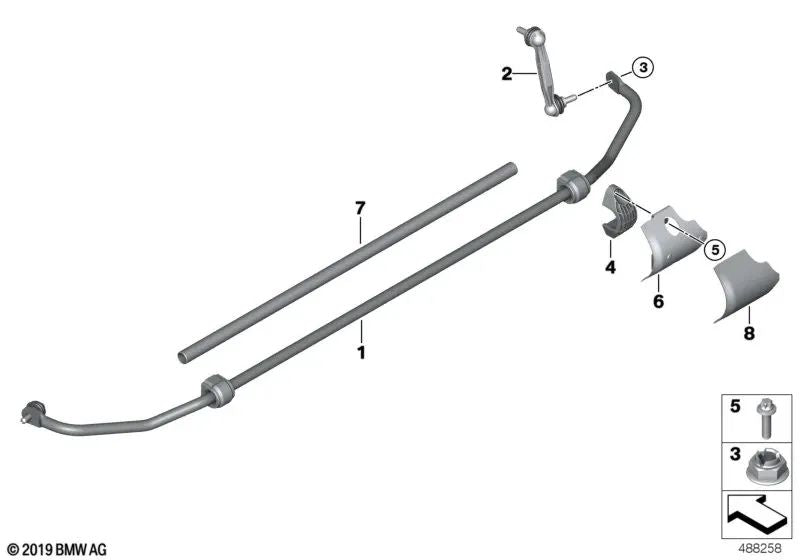 Rear Axle Stabilizer for BMW i I15 (OEM 33506858511). Original BMW