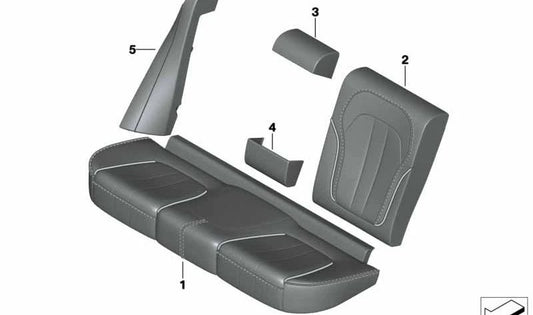 Panel lateral de cuero derecho para BMW X5 G05 (OEM 52207997156). Original BMW.