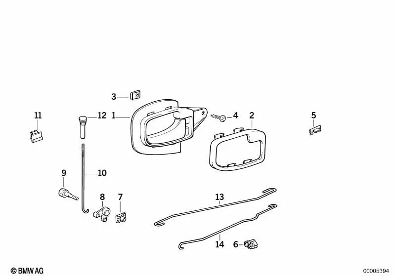 Barra de controle do lado esquerdo para BMW Série 3 E36 (OEM 51221977617). BMW originais.