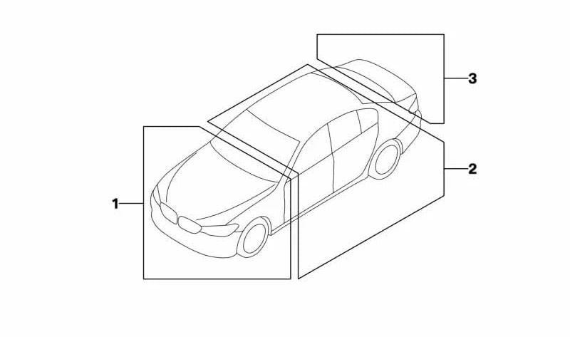 Etiqueta de advertencia Airbag OEM 71232987988 para BMW G20, G28, G18, F95, G06, F96, G07, G09. Original BMW.