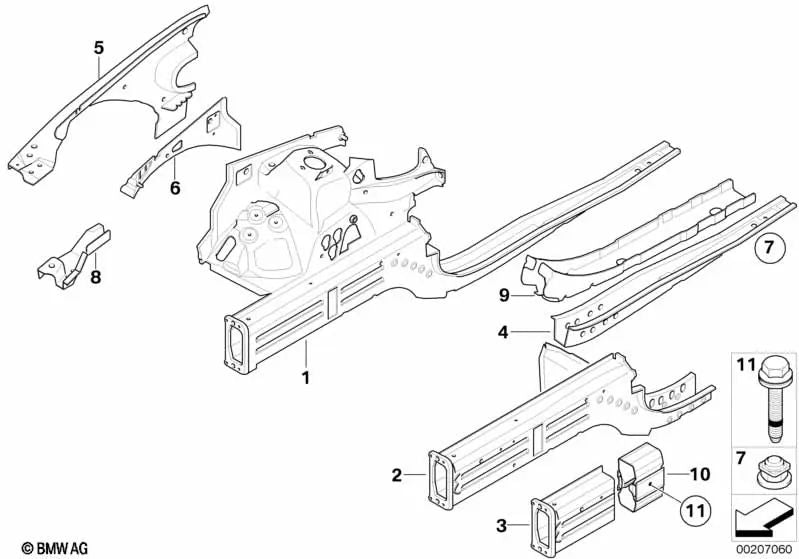 Rechte Kotflügelaußenhalterung für BMW E92, E92N, E93, E93N (OEM 41217168980). Original BMW