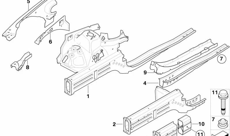 Linke Stützenverlängerung für BMW 3er E90, E91, E92, E93 (OEM 41217145353). Original BMW