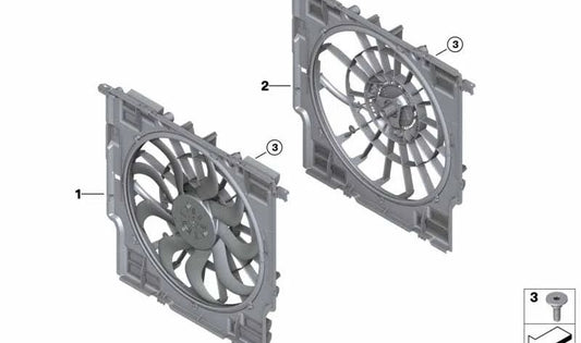 Marco del ventilador para BMW G20, G21, G22, G23, G26, G20N, G21N, G22N, G23N, G26N (OEM 17428477383). Original BMW