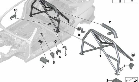 Soporte de refuerzo Z imprimado OEM 41008072157 para BMW F82, F83. Original BMW.