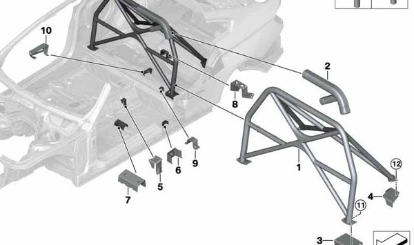 Soporte para cinturón de entrepierna imprimado para BMW F82 (OEM 41008072134). Original BMW