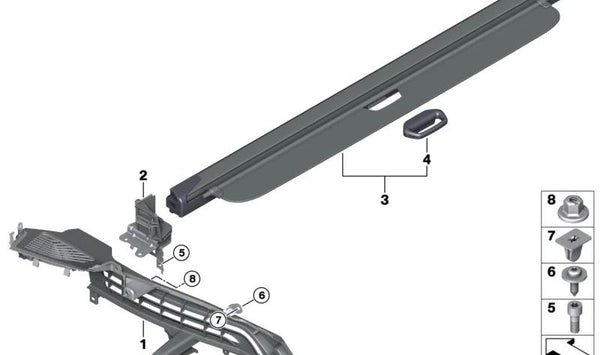 Asa Kombi-Rollo para BMW X5 F95, G05, G18 (OEM 51479484938). Original BMW