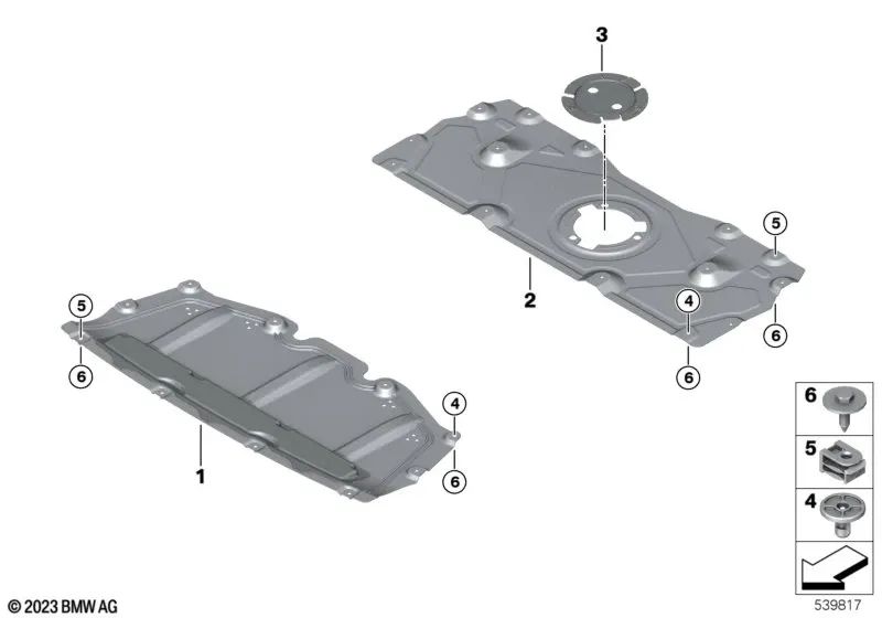 Motorraumabschirmung vorne für BMW 4er G22, G23 (OEM 51757435563). Original BMW