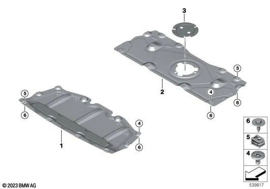 Motorraumabschirmung vorne für BMW 4er G22, G23 (OEM 51757435563). Original BMW