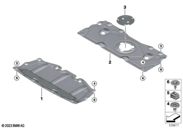 Motorraumabschirmung delantera para BMW Serie 4 G22, G23 (OEM 51757435563). Original BMW