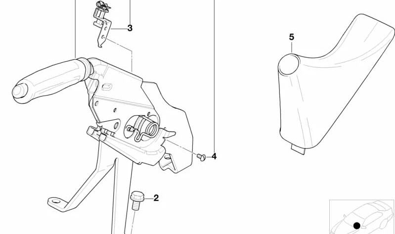 Palanca de freno de mano en cuero Dakota OEM 34406762193 para BMW X5 E53. Original BMW.