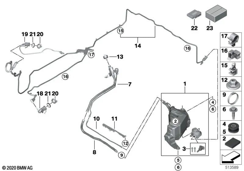 Dosierleitung para BMW X7 G07, G07N (OEM 16197498835). Original BMW