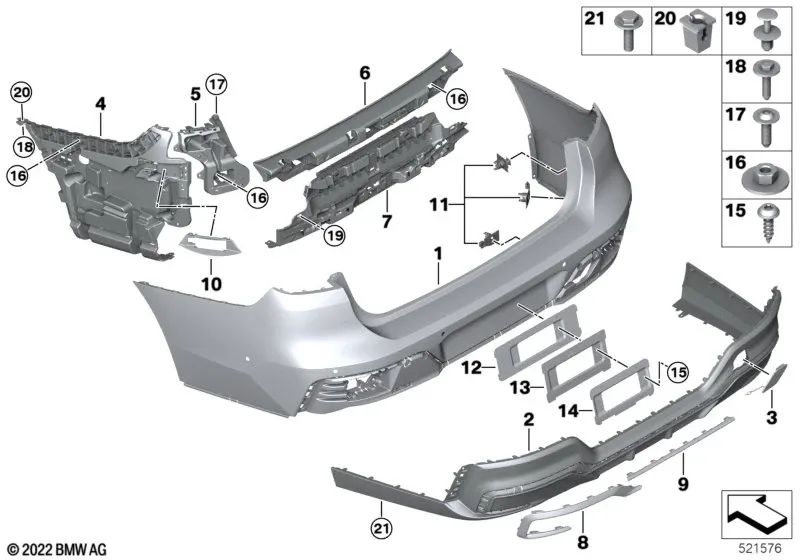 Adaptador soporte trasero para BMW G70 Serie 7 (OEM 51129464148). Original BMW.