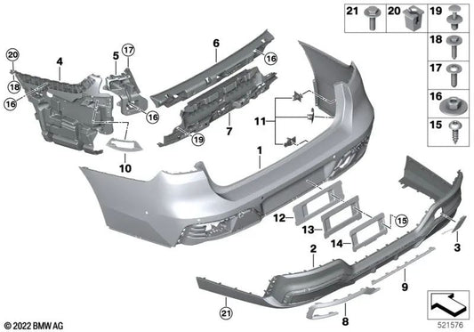 Rear PDC/PMA Sensor Bracket Set for BMW G70 (OEM 51125A3DA98). Original BMW.