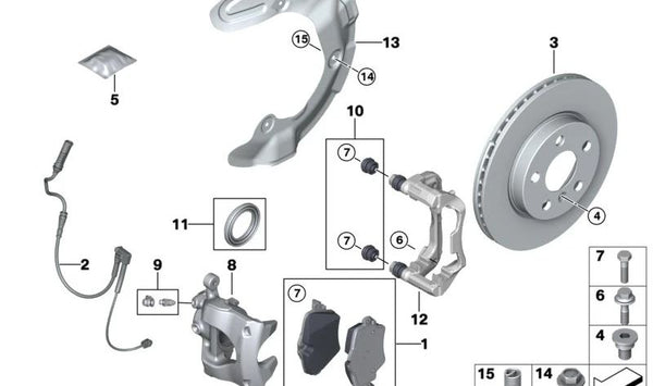 Guardabarros derecho para BMW Serie 2 U06, X1 U11, U12 (OEM 34106891102). Original BMW