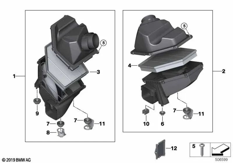 Soporte para BMW Serie 5 F90, F90N, G30, G30N, G31, G31N, G38, G38N, Serie 6 G32, G32N, Serie 7 G11, G11N, G12, G12N, Serie 8 F91, F92, F93, G14, G15, G16 (OEM 13718620475). Original BMW