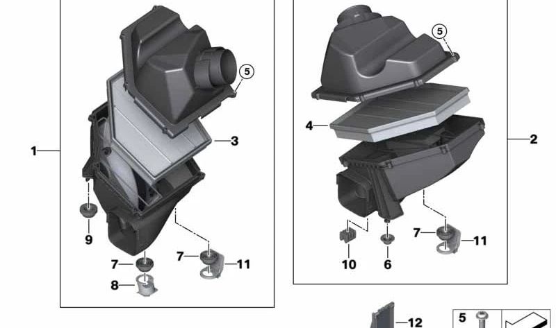 Entrée silencieuse OEM 13717934478 pour BMW G30, G31, G11, G12, G14, G15, G16. BMW d'origine.