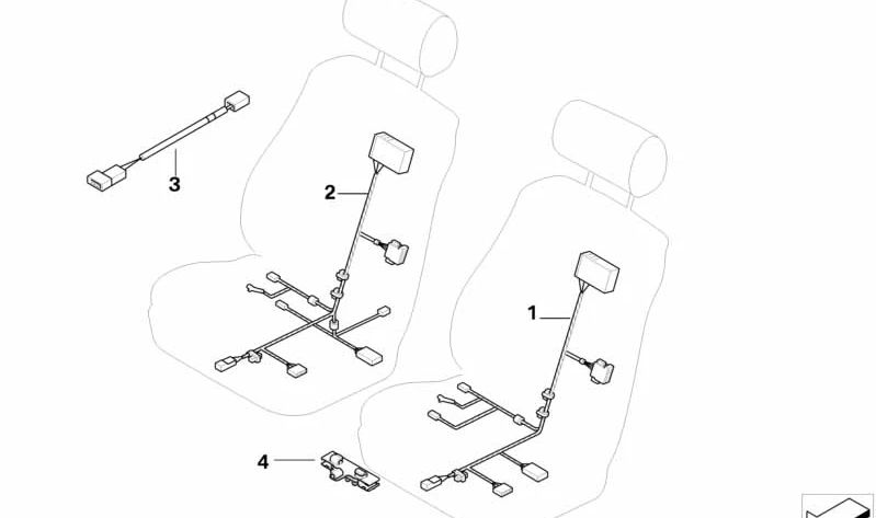 Cableado Lado del Conductor para BMW E39, E38 (OEM 61126908569). Original BMW