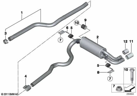 Silenciador posterior para BMW Serie 3 F34 (OEM 18308571887). Original BMW.