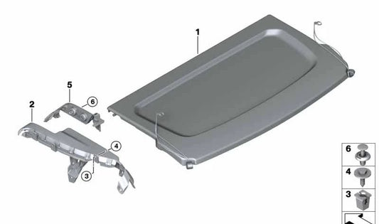 Revestimiento Cubeta del Cinturón Derecho para BMW Serie 1 F40, F70 (OEM 51467492476). Original BMW.