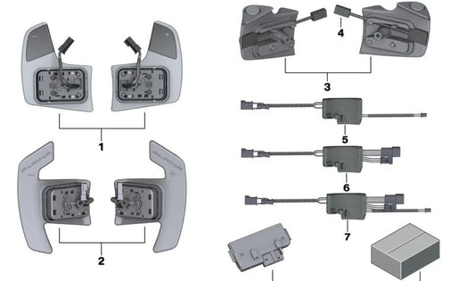 Módulo electrónico para volante OEM 61317857776 para BMW (Modelos compatibles: G42, G20, G21, G22, G23, G26, G30, G31, G38, G32, G11, G12, G14, G15, G16, G01, G08, G02, G05, G18, G06, G07, G29). Original BMW.