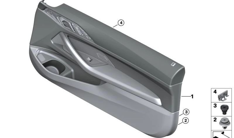 Panel interior puerta delantera izquierda OEM 51415A33A01 para BMW G22 (Serie 4 Coupé). Original BMW.