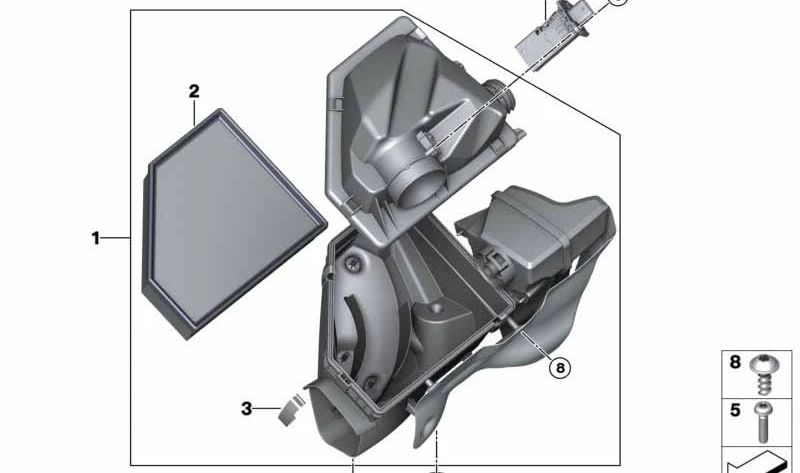 Amortiguador de ruido de admisión para BMW Z4 G29 (OEM 13718662589). Original BMW