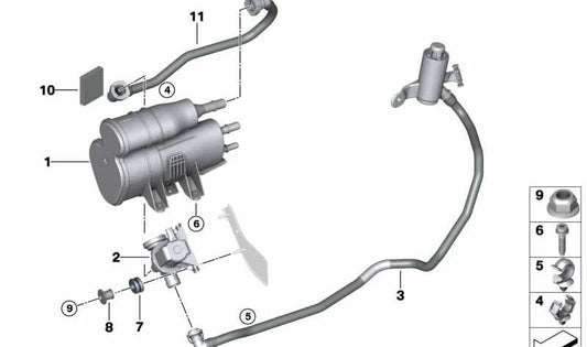 OEM 16137365000 Pulverfilterrohr für BMW F30, F31, F32, F33, F34, F36, F22, F23, F87. Original BMW.