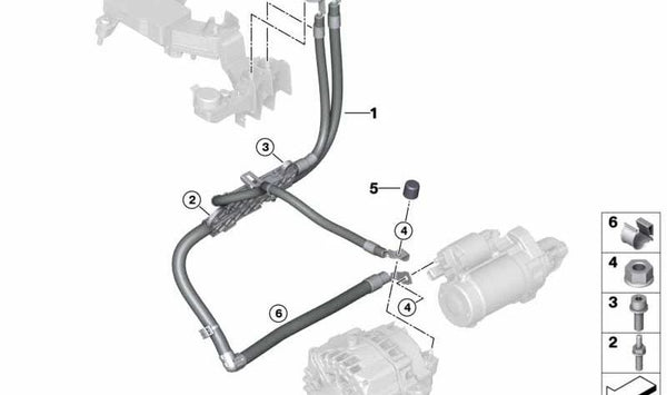 Cable de generador y motor de arranque OEM 12428486584 para BMW G05, F95, G06, F96, G07. Original BMW.